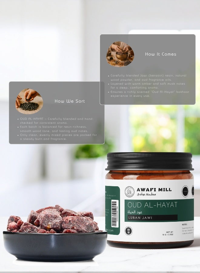 AWAFI MILL Oud Al-Hayat Jawi Bakhoor 70g (2.5 oz) | Warm Amber & Soft Musk Notes | Resin Blend for Incense Burner - Image 4